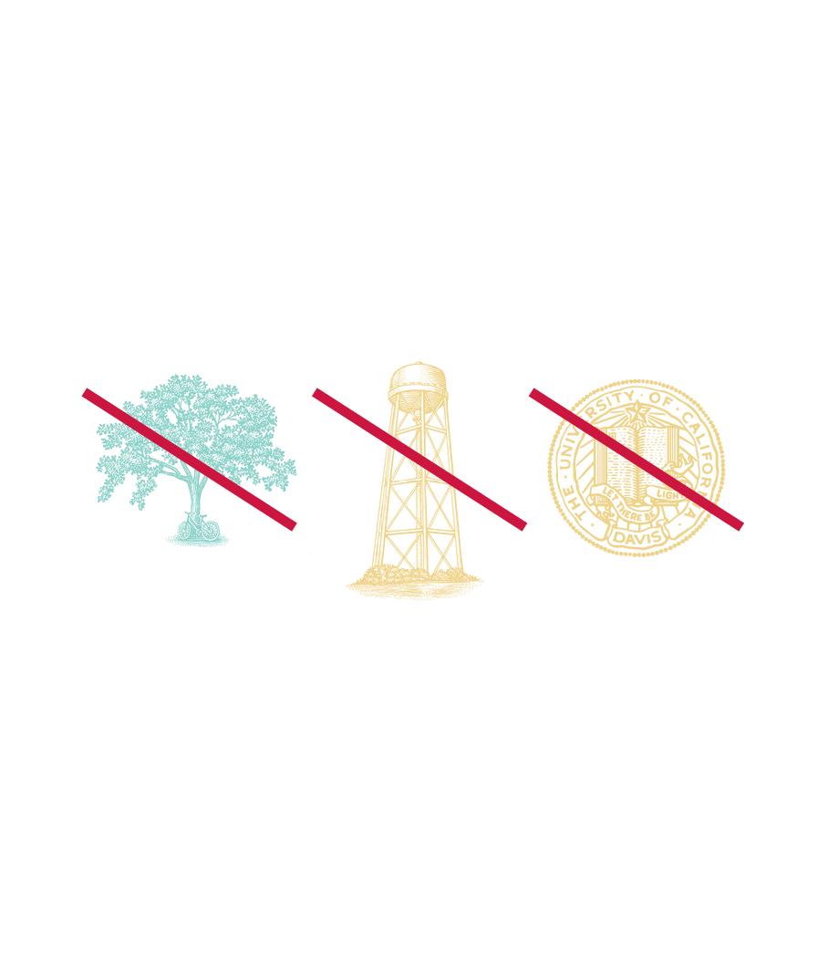 the three watermark options ‚tree, water tower and UC Davis seal — are shown crossed out.