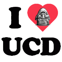 I Heart UCD animation with the Fatal Laff Egghead laughing
